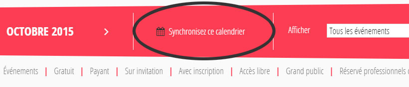 Lien synchronisez cet agenda
